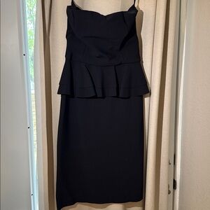 La Petite Robe black peplum strapless dress